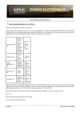 Di&aacute;rio oficial do dia 09/10/2013 PROCURADOR