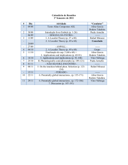 Calendário de Reuniões 2º Semestre de 2011 # Dia Atividade