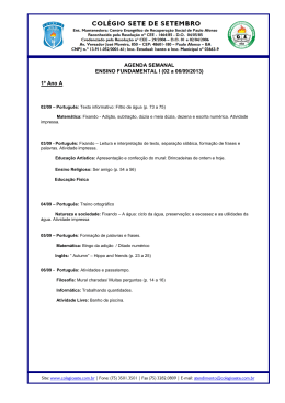 Agenda Semanal (02 a 06/09/2013)
