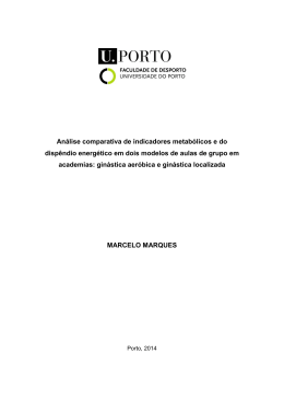 An&aacute;lise comparativa de indicadores metab&oacute;licos e do disp&ecirc;ndio