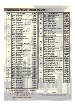 f AGENDA DE Missas - AGOSTO/20 I 4