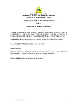 Edital &ndash; Preg&atilde;o Sedel 12/2015