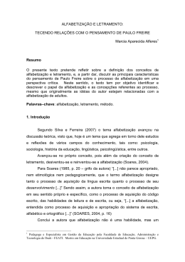 Alfabetiza&ccedil;&atilde;o e letramento - Faculdade de Educa&ccedil;&atilde;o