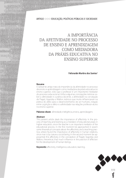 a import&acirc;ncia da afetividade no processo de ensino e