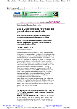 Viva o Centro defende reformas e diz que valorizam a diversidade
