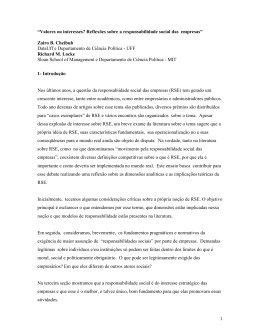 Valores ou interesses? Reflex&otilde;es sobre a - Richard M. Locke