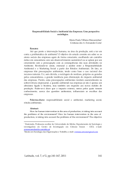 Responsabilidade Social e Ambiental das Empresas, uma