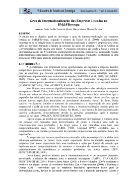 Grau de Internacionaliza&ccedil;&atilde;o das Empresas Listadas na