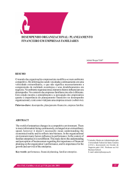 desempenho organizacional: planejamento financeiro em