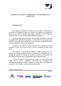 CÓDIGO DE CONDUTA COMERCIAL DAS EMPRESAS