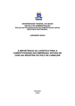a import&acirc;ncia da log&iacute;stica para a competitividade das empresas