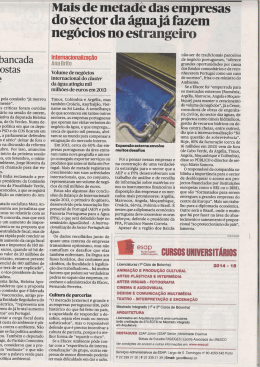 11.07.2014 &ndash; Mais de metade das empresas do sector da &aacute;gua j&aacute;