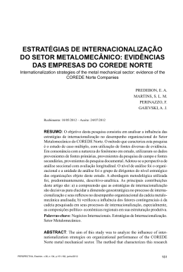 evid&ecirc;ncias das empresas do corede norte