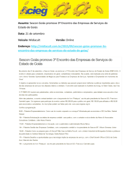 Sescon Goi&aacute;s promove 3&ordm; Encontro das Empresas de