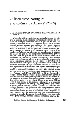 O liberalismo português e as colónias de África