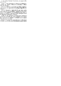 Decreto 23 Agosto de 1911, criou o Ministério das Colónias