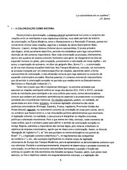 A Coloniza&ccedil;&atilde;o como Sistema