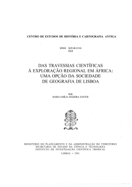 das travessias cientificas &agrave; explora&ccedil;&atilde;o regional em &aacute;frica uma