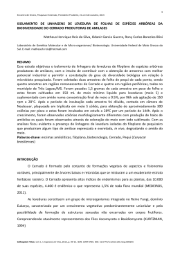 ISOLAMENTO DE LINHAGENS DE LEVEDURA DE