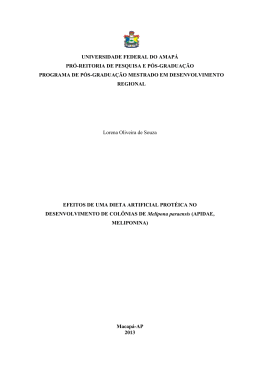 EFEITOS DE UMA DIETA ARTIFICIAL PROT&Eacute;ICA NO