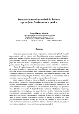Desenvolvimento Sustent&aacute;vel do Turismo