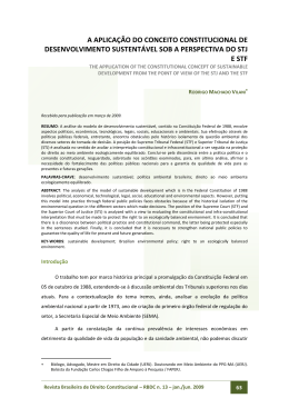 a aplica&ccedil;&atilde;o do conceito constitucional de desenvolvimento