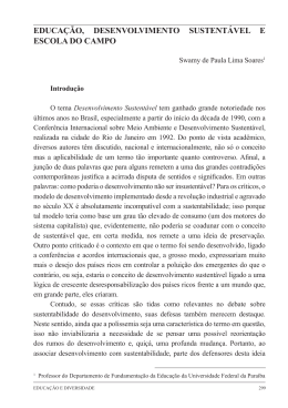 educação, desenvolvimento sustentável e escola do campo