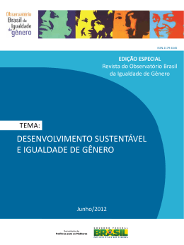 Edição Especial - Tema: Desenvolvimento Sustentável e Igualdade de