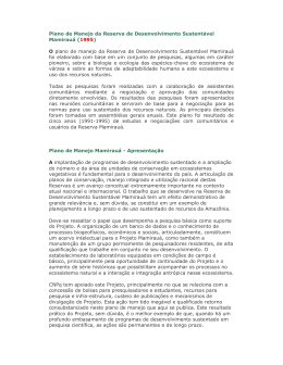 Plano de Manejo da Reserva de Desenvolvimento Sustent&aacute;vel