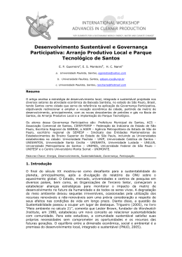 Desenvolvimento Sustent&aacute;vel e Governan&ccedil;a Participativa: Arranjo