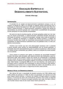Educa&ccedil;&atilde;o Esp&iacute;rita e o Desenvolvimento Sustent&aacute;vel