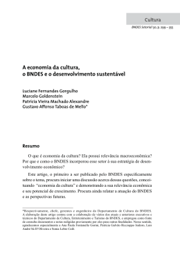 A economia da cultura, o BNDES e o desenvolvimento sustent&aacute;vel