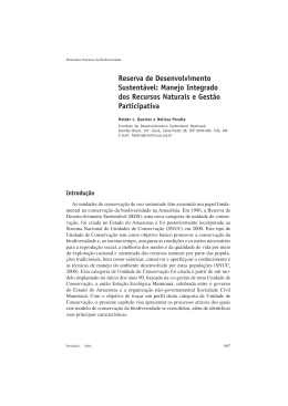 Reserva de Desenvolvimento Sustent&aacute;vel: Manejo Integrado dos