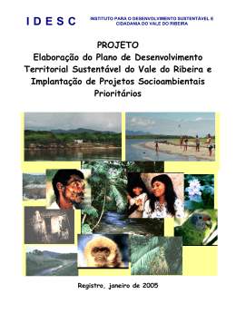 PROJETO Elabora&ccedil;&atilde;o do Plano de Desenvolvimento