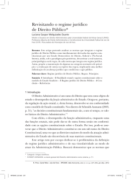 Revisitando o regime jur&iacute;dico de Direito P&uacute;blico*