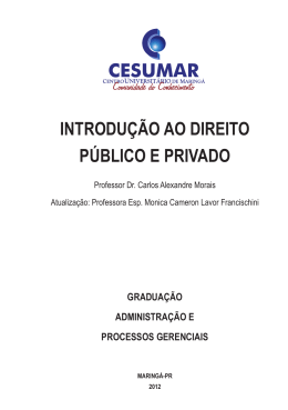 INTRODUÇÃO AO DIREITO PÚBLICO E PRIVADO