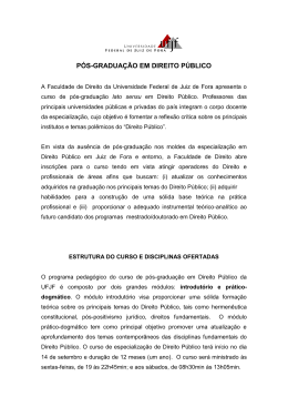 P&Oacute;S-GRADUA&Ccedil;&Atilde;O EM DIREITO P&Uacute;BLICO