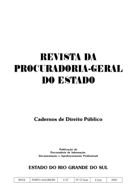 revista pge n 57 - Procuradoria Geral do Estado do RS