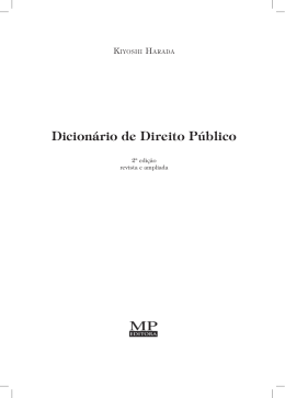 Dicion&aacute;rio de Direito P&uacute;blico