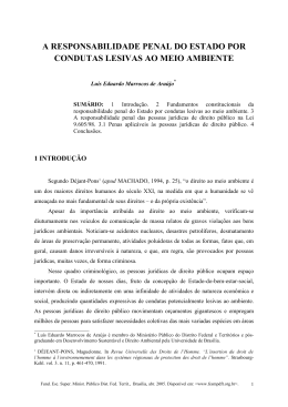 a responsabilidade penal do estado por condutas lesivas