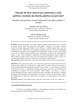 Doa&ccedil;&atilde;o de bem im&oacute;vel por particular a ente p&uacute;blico