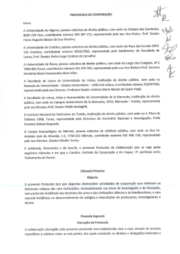 PRoTocoLo DE cooPERAçÃo - Universidade do Algarve
