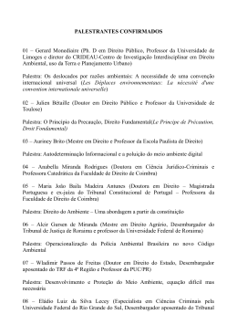 palestrantes confirmados - Tribunal de Justiça do Amapá