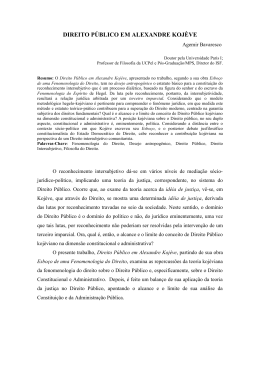 DIREITO P&Uacute;BLICO EM ALEXANDRE KOJ&Egrave;VE