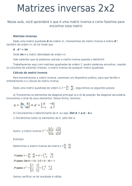 Matrizes inversas 2x2