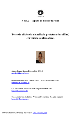 Estudo de pel&iacute;cula protetora absorvente para - IFGW