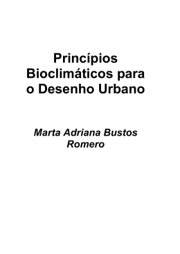 Princípios Bioclimáticos para o Desenho Urbano