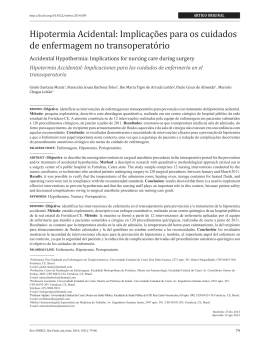 Hipotermia Acidental: Implica&ccedil;&otilde;es para os