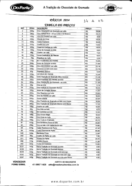 TABELA DE PREÇOS DO PARKE