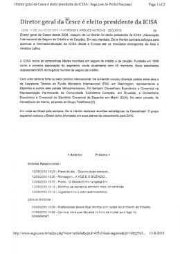 Diretor geral da Êesce é eleito presidente da HCISA